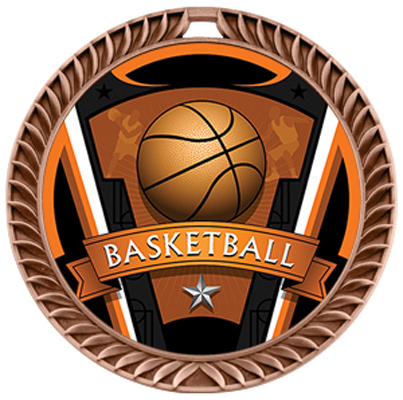 Hasty Crest Medal Basketball Varsity Insert. Personalization is available on this item.