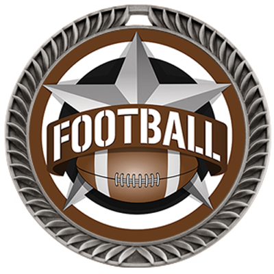 Hasty 2.5" Crest Medal Football All-Star Insert. Personalization is available on this item.