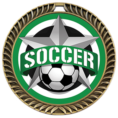 Hasty 2.5" Crest Medal Soccer All-Star Insert. Personalization is available on this item.