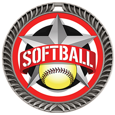 Hasty 2.5" Crest Medal All-Star Softball Insert. Personalization is available on this item.