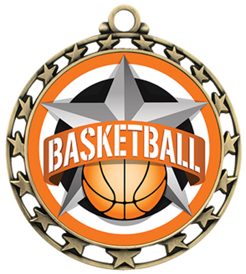 Hasty Award Basketball All-Star Insert Medal. Personalization is available on this item.