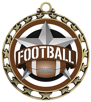 Hasty Super Star Medal Football All-Star Insert. Personalization is available on this item.