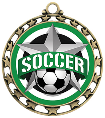 Hasty Super Star Medal Soccer All-Star Insert. Personalization is available on this item.