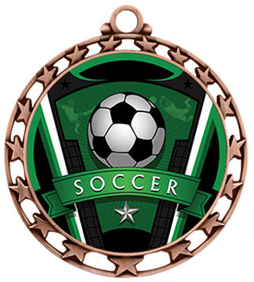 Hasty Super Star Medal Soccer Varsity Insert. Personalization is available on this item.