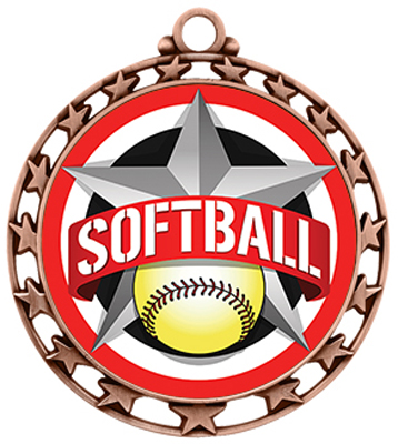 Hasty Super Star Medal Softball All-Star Insert. Personalization is available on this item.