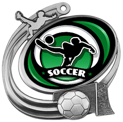 Hasty 3" Action Medal Spectrum Soccer Insert. Personalization is available on this item.