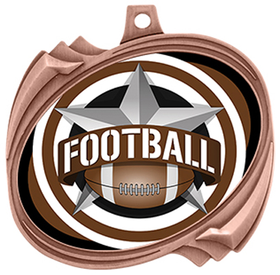 Hasty Football All-Star Insert Hurricane Medals. Personalization is available on this item.