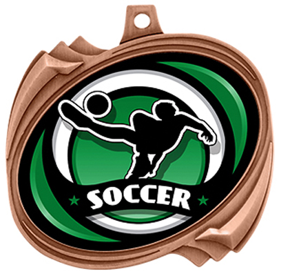 Hasty 2.5" Hurricane Medal Spectrum Soccer Insert. Personalization is available on this item.