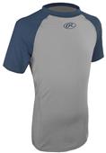 Youth (YS,YXL-Grey/Navy or Grey/Red) 3/4 Sleeve Baseball Jersey T Shirt