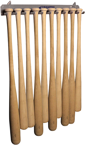 Rangement Mural Pour 16 Battes De Baseball - Support En Acier - Pour Dugout Ou Mur