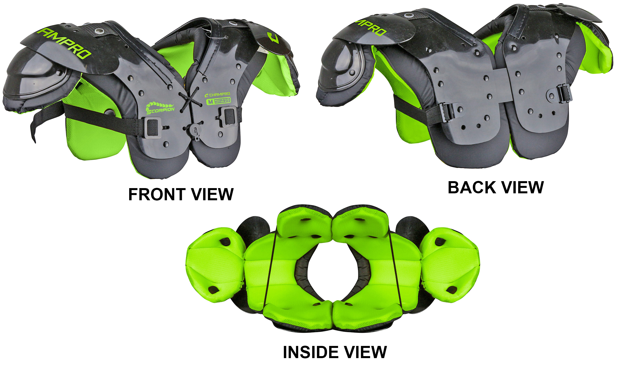 E102273 Champro Youth Scorpion Football Shoulder Pads