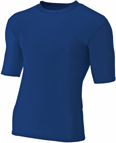 A4 Adult 1/2 Sleeve Compression Crew T-Shirt
