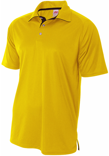 A4 Adult Polyester Interlock Contrast Polo Shirt. Printing is available for this item.