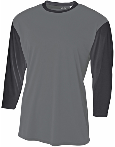 A4 Adult/Youth Polyester 3/4 Sleeve Utility Shirt. Printing is available for this item.