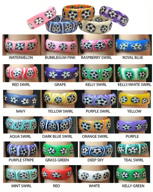 E10240 Rubberized Soccer Rings soccer gifts jewelryXS