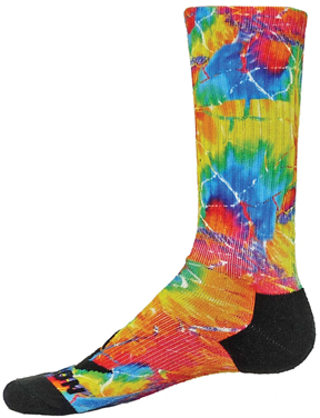 Red Lion Tie Dyed Sublimated Burst Crew Socks