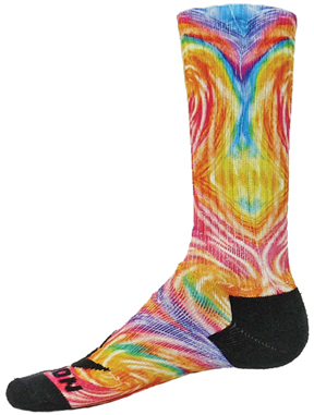 Red Lion Tie Dyed Sublimated Spiral Crew Socks