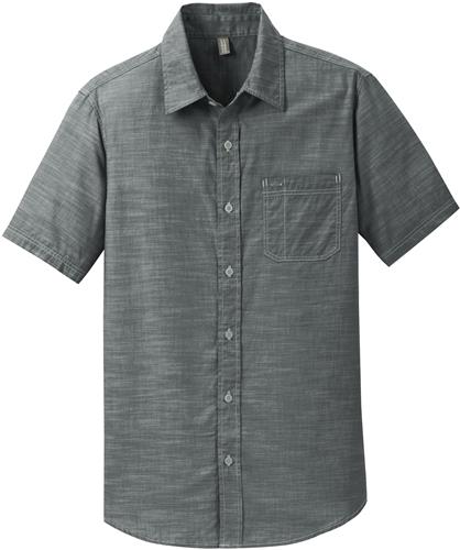 District Made Mens Short Sleeve Washed Woven Shirt