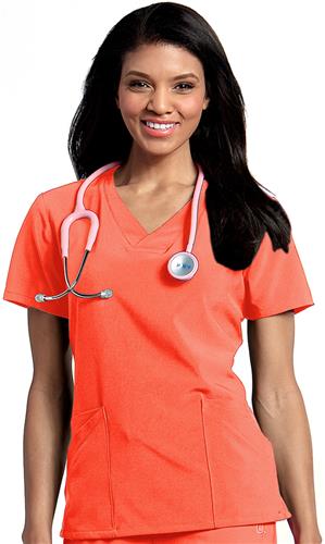 Urbane Women's Elevate Crossover Scrub Top. Embroidery is available on this item.