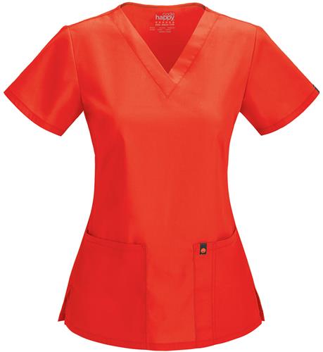 Code Happy Womens Bliss Fit V-Neck Scrub Tops. Embroidery is available on this item.