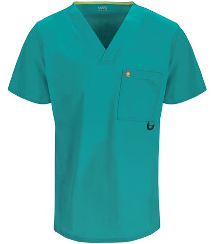 Code Happy Mens V-Neck Scrub Top. Embroidery is available on this item.