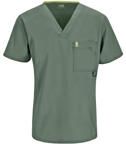 Code Happy Mens V-Neck Scrub Top AB. Embroidery is available on this item.