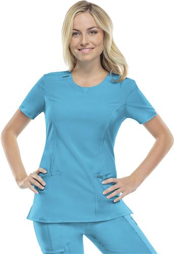 Cherokee Infinity Womens Round Neck Scrub Top. Embroidery is available on this item.