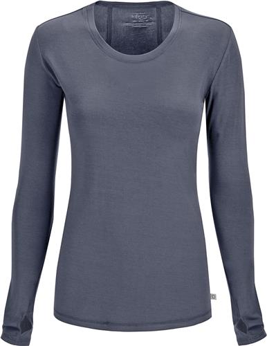 Cherokee Womens Long Sleeve Underscrub Knit Tee. Embroidery is available on this item.