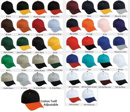 OC Sports Mid to Low Crown Twill Cap GL-271. Printing is available for this item.