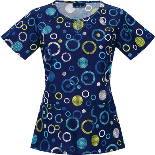 Tooniforms Womens How Bright You Are Scrub Top. Embroidery is available on this item.