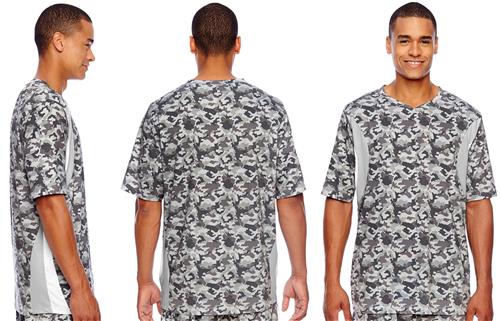 Team 365 Mens S/S Athletic V-Neck Camo Jersey. Printing is available for this item.