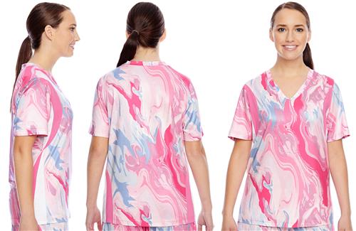 Team 365 Ladies Short-Sleeve V-Neck Swirl Jersey. Printing is available for this item.