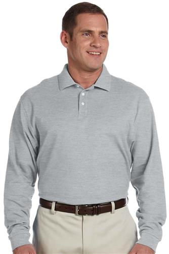 Devon & Jones Mens Pima Pique Long-Sleeve Polo. Printing is available for this item.