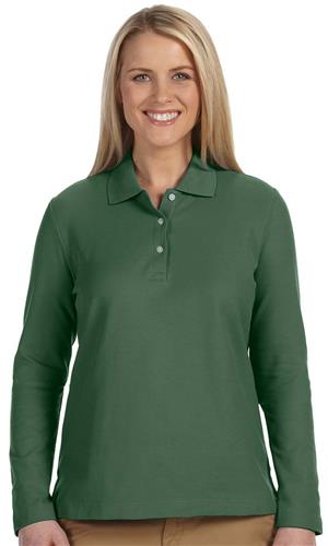 Devon & Jones Ladies Pima Pique Long-Sleeve Polo. Printing is available for this item.