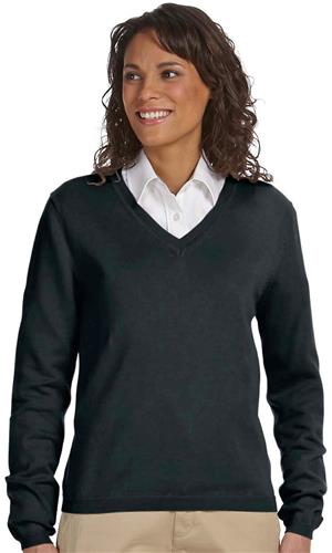 Devon & Jones Ladies V-Neck Sweater. Printing is available for this item.