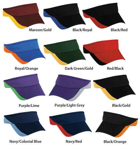 Adjustable Polyester Wicking Fabric 2-Tone Visors