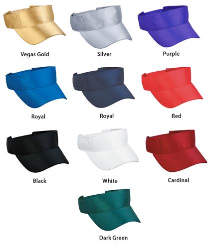 OC Sports Adjustable Dazzle Polyester Visors. Embroidery is available on this item.