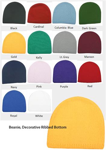 Outdoor Hat Cotton Beanie Ribbed Bottom 14 Colors