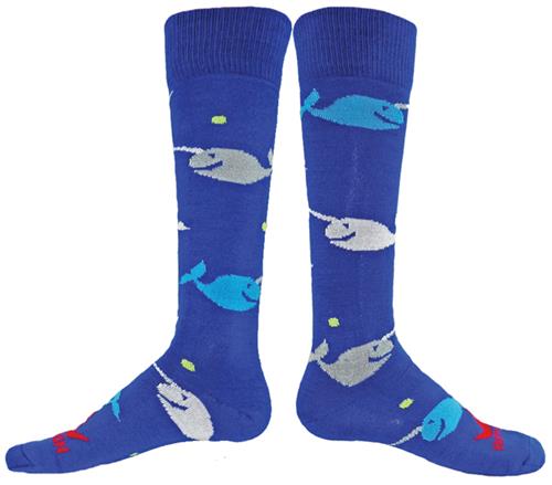 Red Lion Narwhals Over The Calf Knee High Socks CO