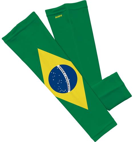 Sleefs Brazil Flag Compression Arm Sleeves