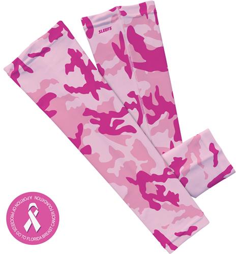 Sleefs Pink Camo Compression Arm Sleeves