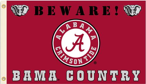 College Alabama Beware of Bama Country 3'x5' Flag