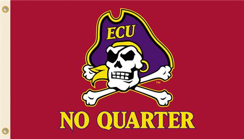 College E. Carolina Pirates No Quarter 3'x5' Flag