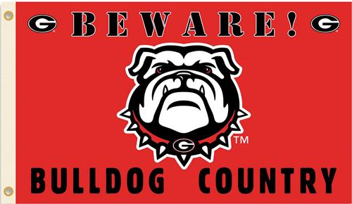 College Georgia Beware Bulldog Country 3'x5' Flag