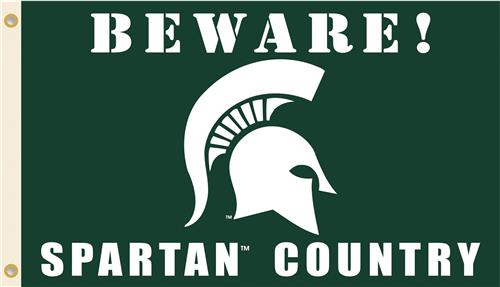College Michigan State Beware Spartan Country Flag