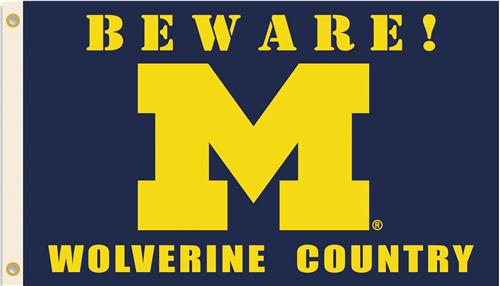 College Michigan Beware Wolverine Country Flag