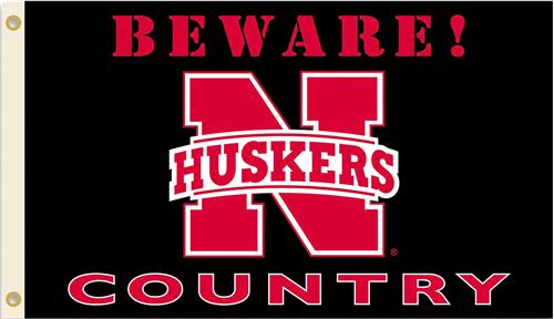 College Nebraska Beware Huskers Country 3'x5' Flag