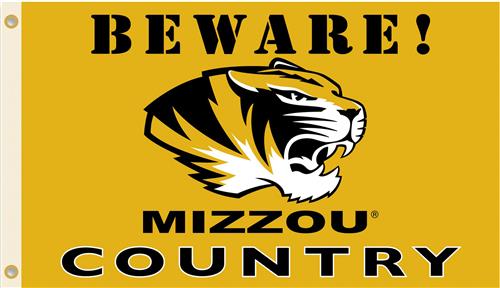 College Missouri Tigers Beware Mizzou Country Flag