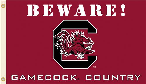 College S. Carolina Beware Gamecock Country Flag