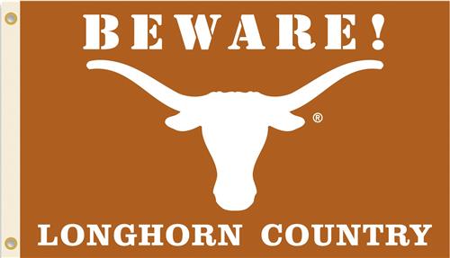 College Texas Beware Longhorn Country 3'x5' Flag